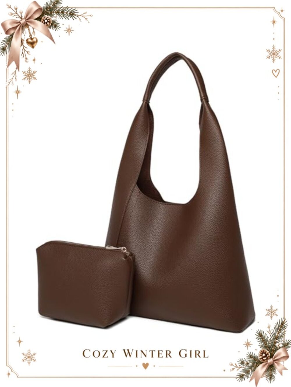 Oversized Hobo Shoulder Bag Vegan Leather Tote Clutch Purse Handbag